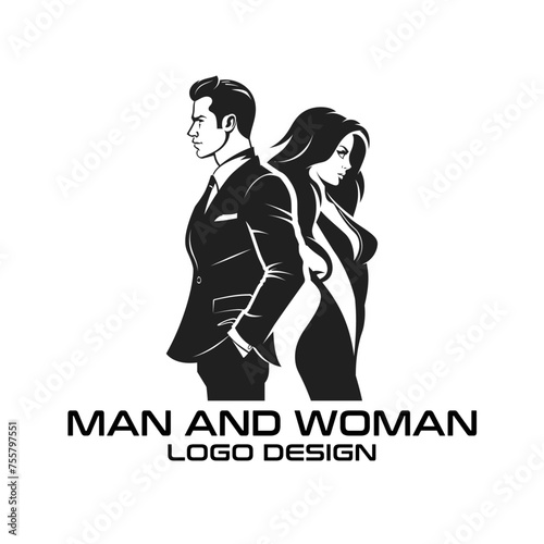 Man And Woman Vector Logo Design
