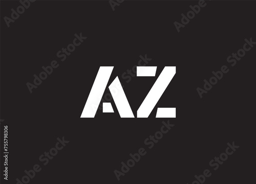 AZ Logo. Letter Design Vector with Red and Black