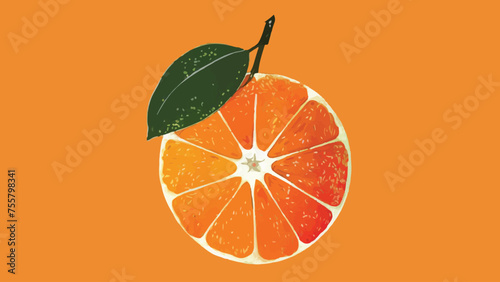 Flat Design Vector Illustration of a Orange  photo