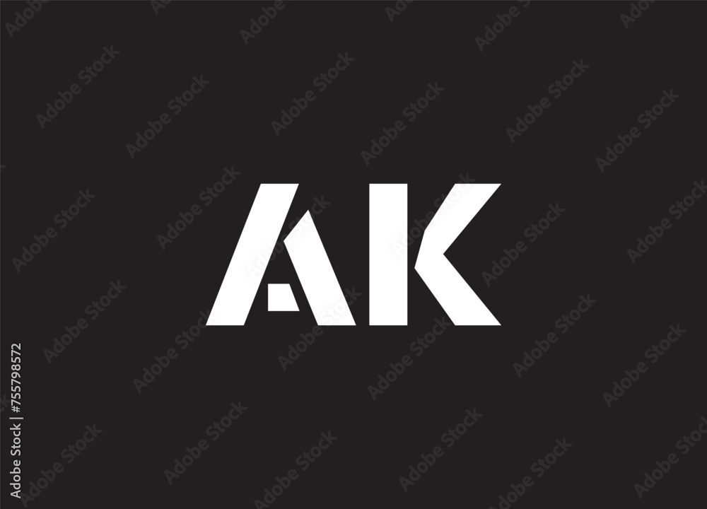 ak ka a k Lowercase Letter Initial Logo Design