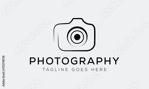 camera logo, modern photography signature logo icon vector