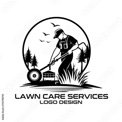 Lawn Care Services Vector Logo Design