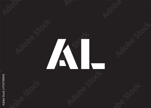 AL Letter Logo Design with Creative Intersected