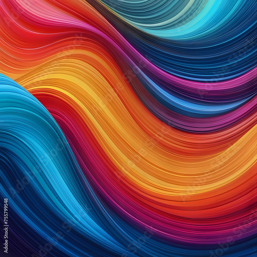 vibrant colors flow in abstract wave pattern - generated by ai