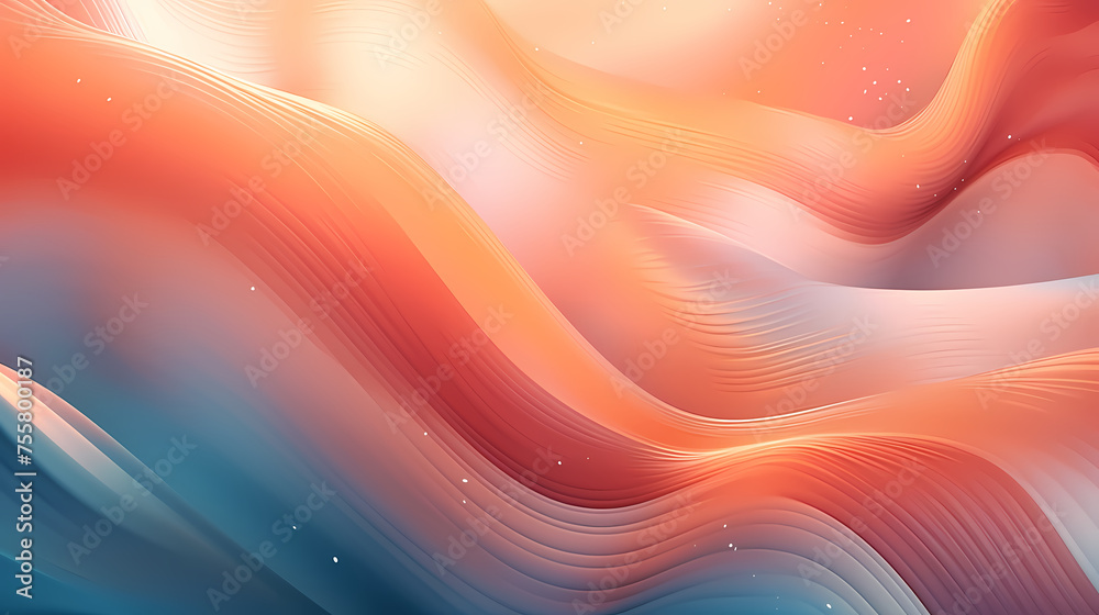 Obraz premium Wavy lines and bokeh lights