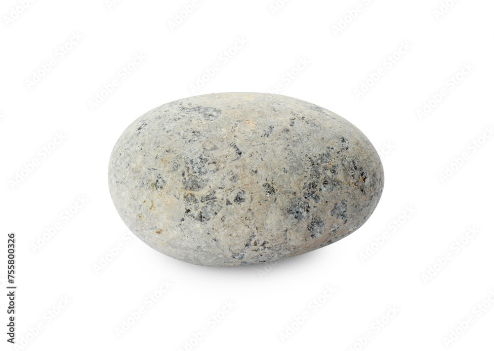 One light stone isolated on white. Sea pebble One light stone isolated on white. Sea pebble