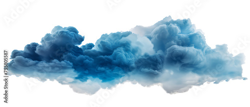 Large rain cloud, blue cloud with white clouds, Cut out