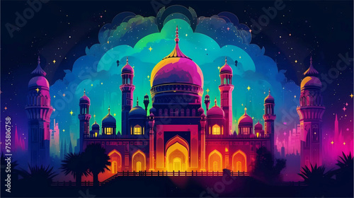 mosque at night