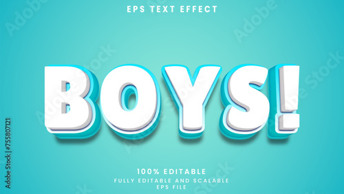 Boys editable text effect	