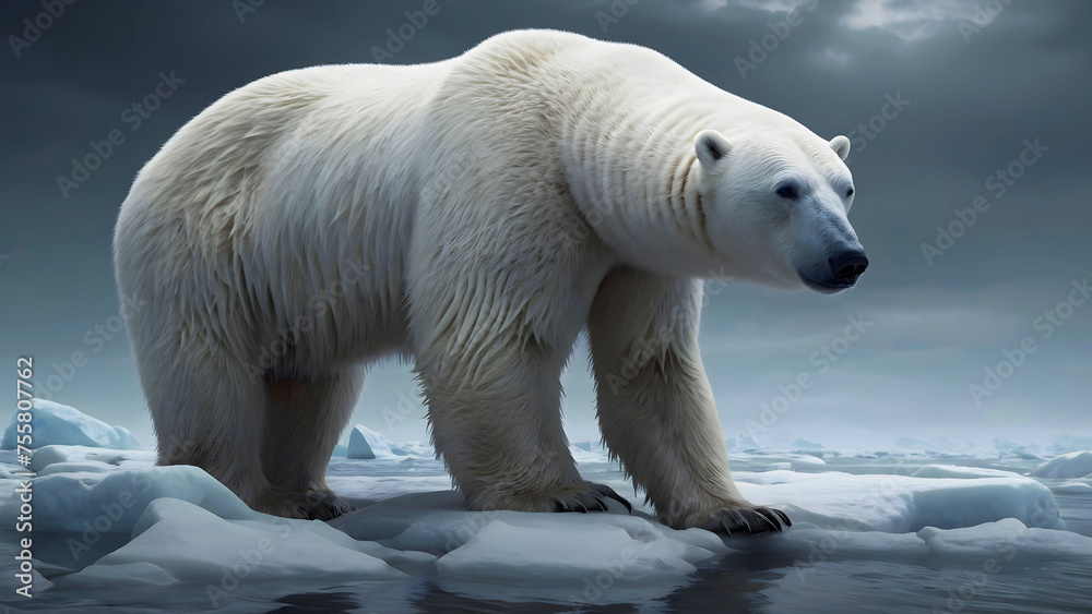Fototapeta premium Polar Bear In A Arctic Landscape