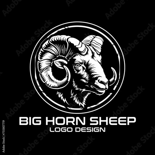 Big Horn Sheep Vector Logo Design