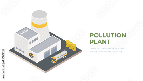 Polluting fossil thermal coal power plant factory and renewable sustainable clean energy manufacture. Dirty manufacturing production vs solar panels and wind turbines. Isolated vector illustration.