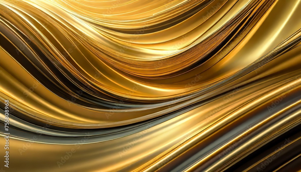 Luxurious golden background with satin drapery. 3d illustration, 3d rendering.3d Abstract Luxurious golden background with satin drapery. 3d illustration, 3d rendering.3d Abstract
