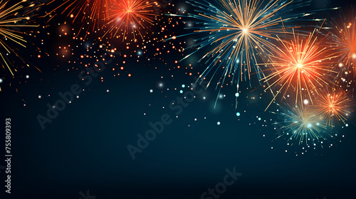 Beautiful fireworks background at night for holiday decoration