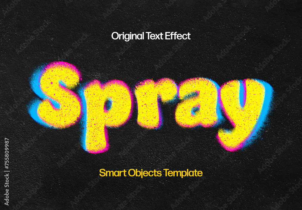 Color Spray Text Effect Mockup Stock Template | Adobe Stock