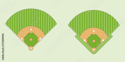 Vector flat Illustration of Baseball Field