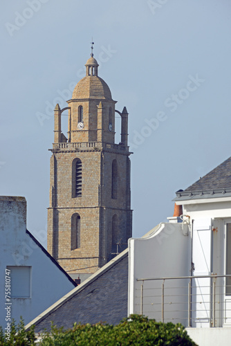 Obraz na płótnie Kirche Saint Guenole in Batz sur mer, Bretagne w salonie