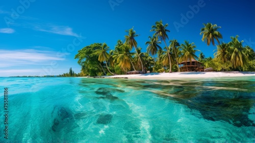 Tropical island hopping, crystal clear waters and palm trees