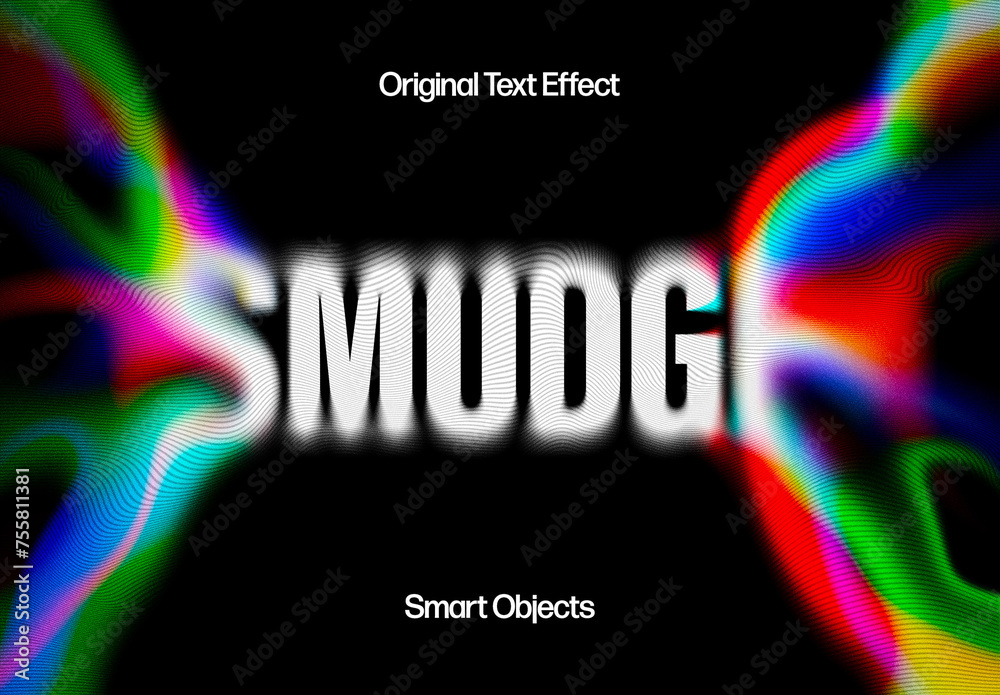 Smudged Melting Text Effect Mockup Stock Template | Adobe Stock