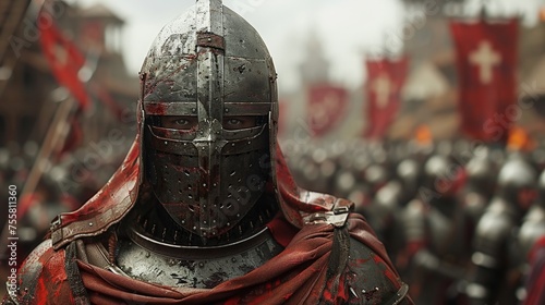Capture the Essence of Medieval Warfare: Realistic Concept Art of a Soldier in Battle