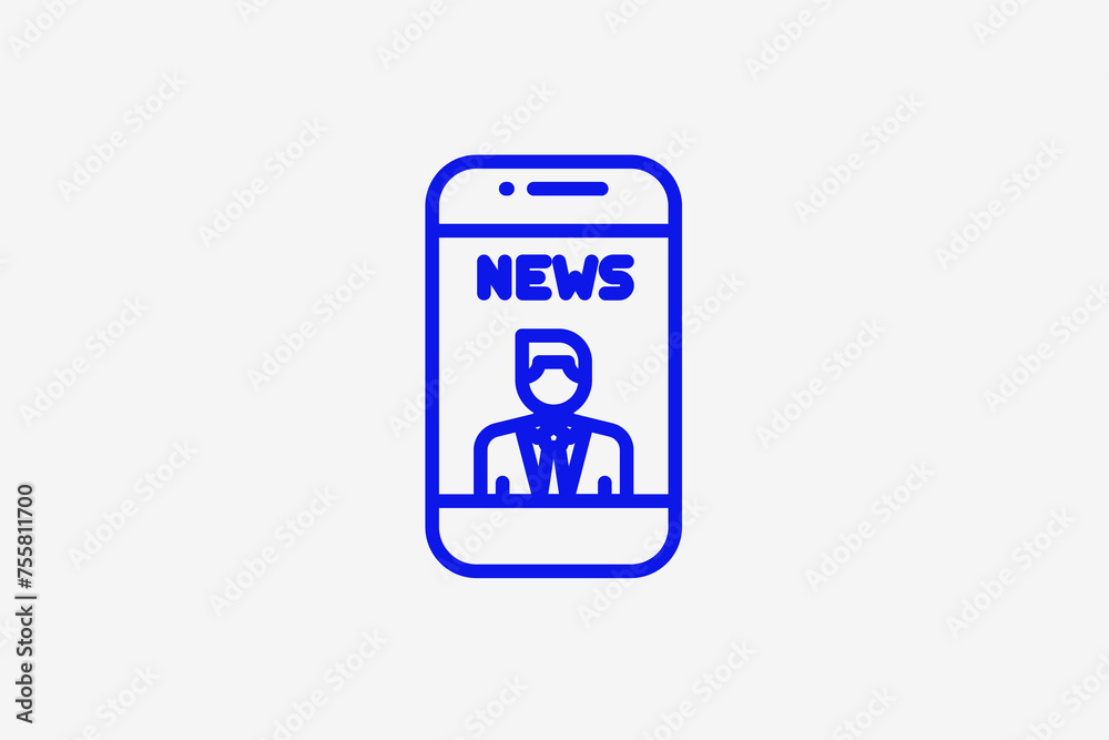 online news illustration in line style design. Vector illustration. online news illustration in line style design. Vector illustration.