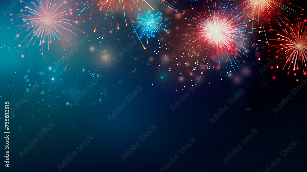 Fototapeta premium Fireworks background for celebration, holiday celebration concept