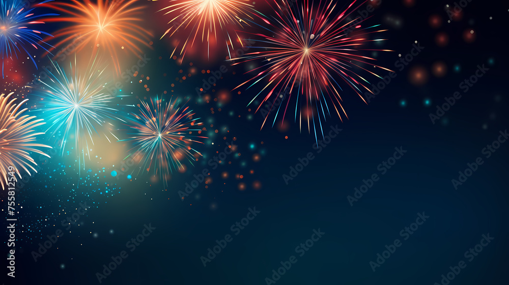 Fototapeta premium Fireworks background for celebration, holiday celebration concept