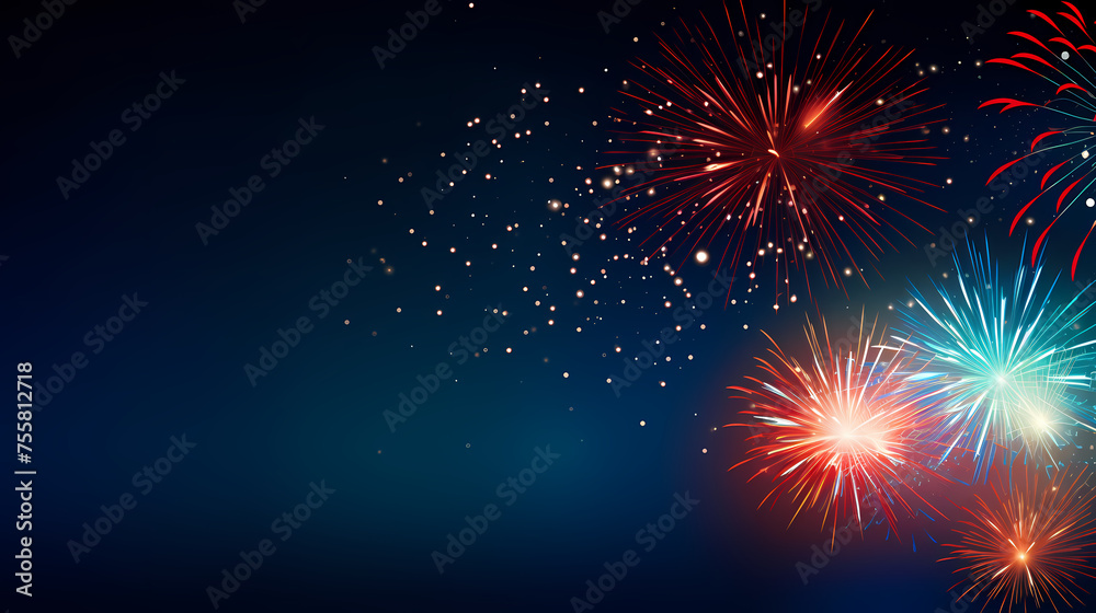 Naklejka premium Fireworks background for celebration, holiday celebration concept