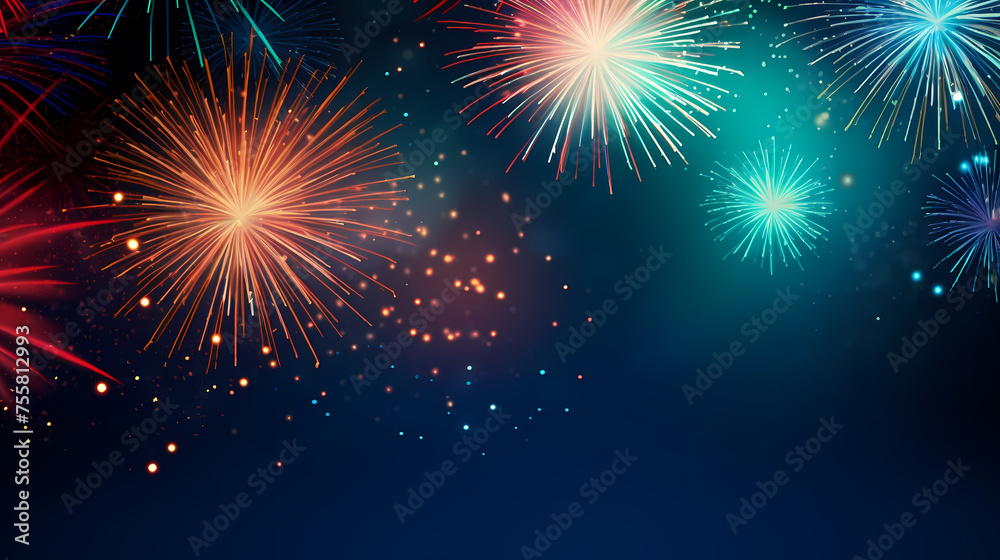 Fototapeta premium Fireworks background for celebration, holiday celebration concept
