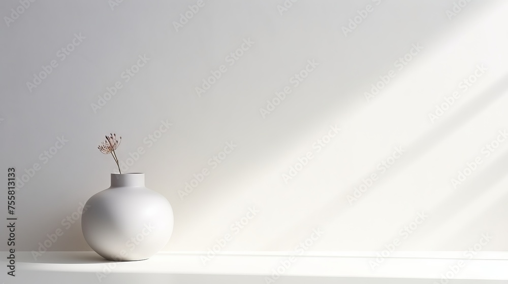 Minimalist white backdrop with soft shadows Minimalist white backdrop with soft shadows