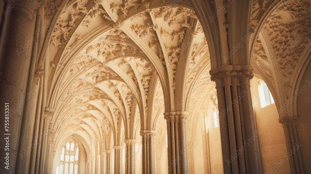 Ornate arches in a historic cathedral Ornate arches in a historic cathedral