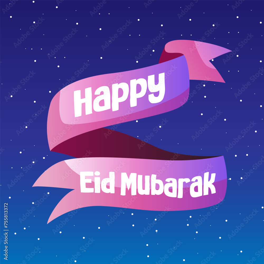 Ribbon Happy Eid al-Fitr Ribbon Happy Eid al-Fitr