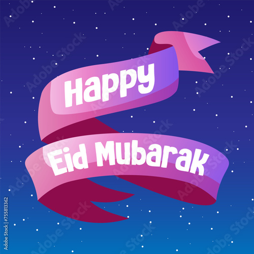 Ribbon Happy Eid al-Fitr 