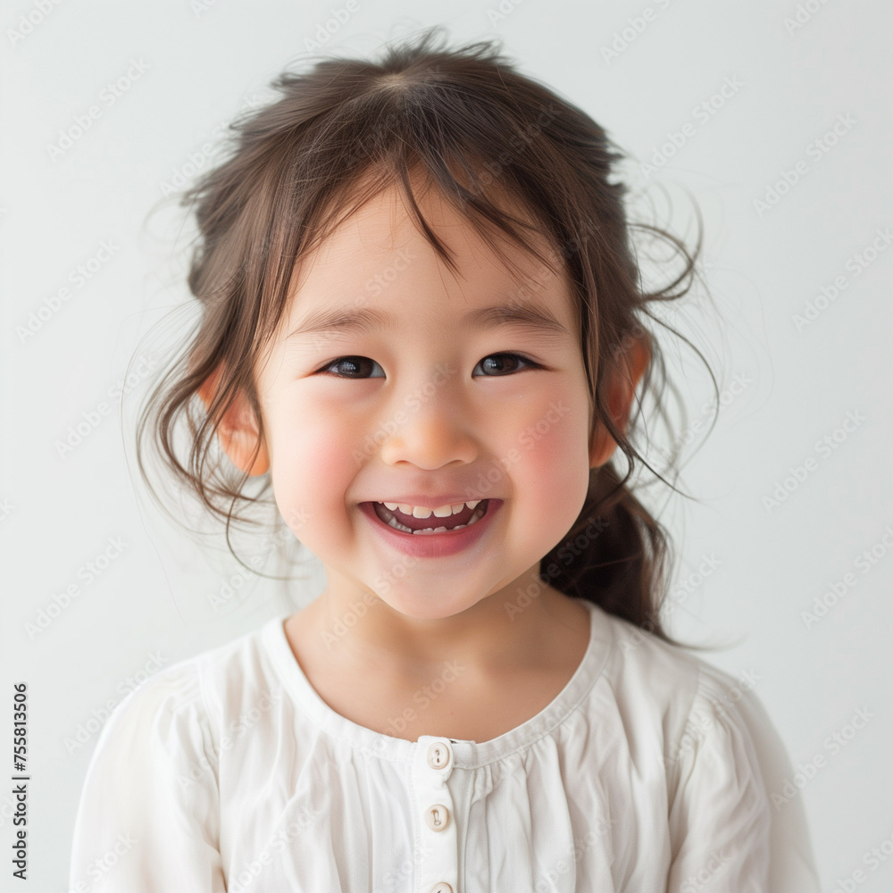 楽しそうに笑う3才の女の子 楽しそうに笑う3才の女の子