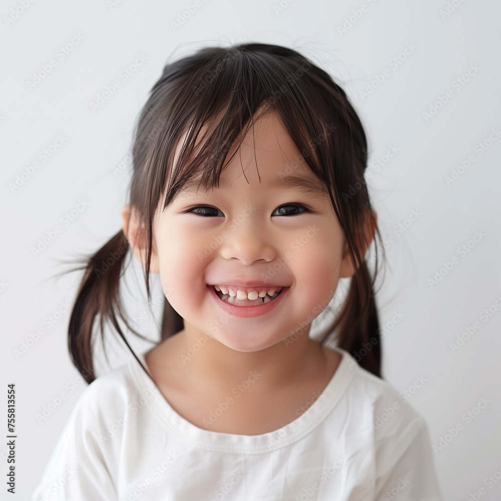 楽しそうに笑う3才の女の子 楽しそうに笑う3才の女の子