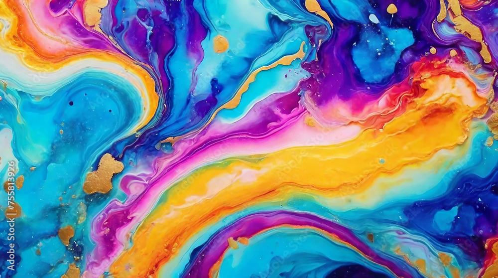 Colorful Alcohol Ink Textures