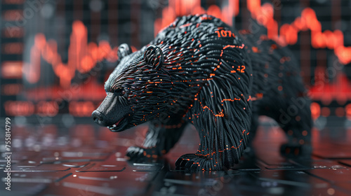 3D a bear in the stock market