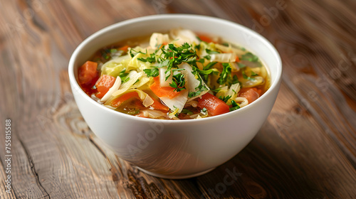 Fresh homemade vegetable soup in bowl
