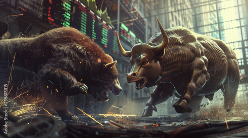 Bear and bull in a fierce market showdown