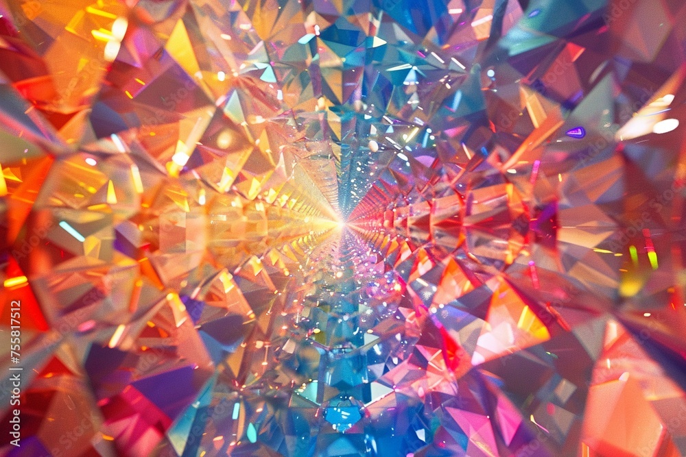 3D render of Create a crystal lattice structure that refracts light into a mesmerizing array of colors 3D render of Create a crystal lattice structure that refracts light into a mesmerizing array of colors