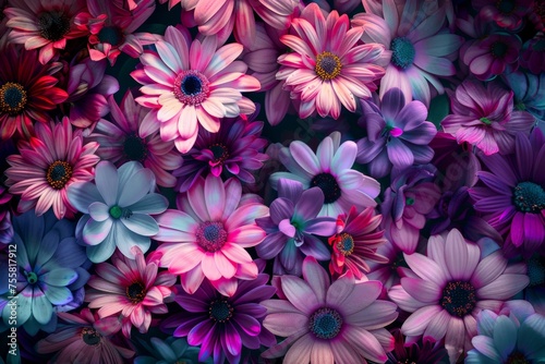 A Bunch of Purple and Pink Flowers © BrandwayArt