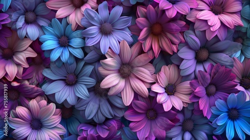Abundance of Purple and Blue Flowers © BrandwayArt
