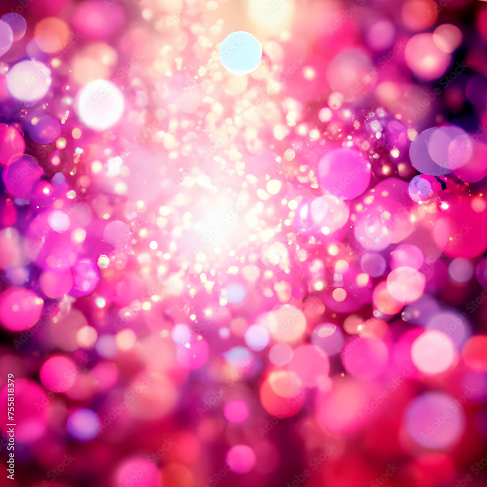 Pink bokeh background; bubbles of out of focus light Pink bokeh background; bubbles of out of focus light