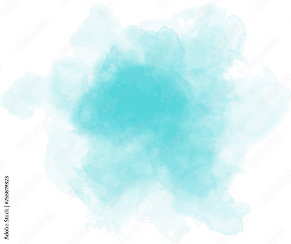 Abstract watercolor blot painted background. Vector isolated illustration. Blue arctic 