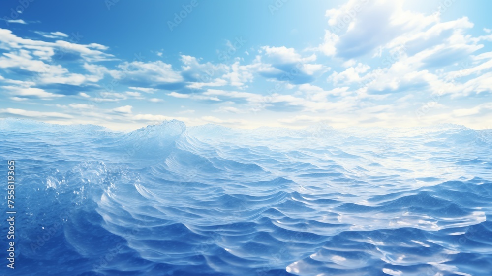 Clouds over the sea background pattern. Decorative horizontal banner. Digital artwork raster bitmap illustration. AI artwork. Clouds over the sea background pattern. Decorative horizontal banner. Digital artwork raster bitmap illustration. AI artwork.