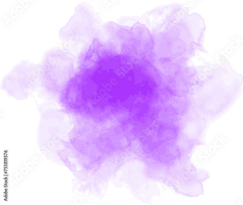 Abstract watercolor blot painted background. Vector isolated illustration. Purple amethyst 