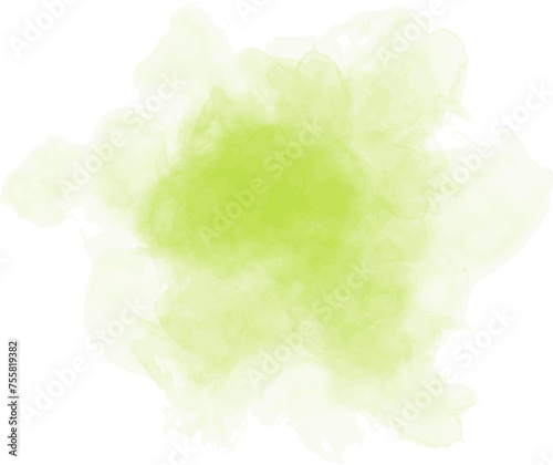 Abstract watercolor blot painted background. Vector isolated illustration. Green pear