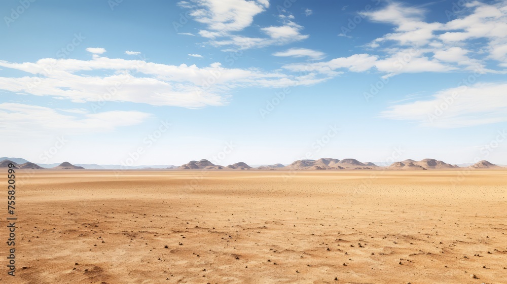 A desert landscape with a vast, open expanse
