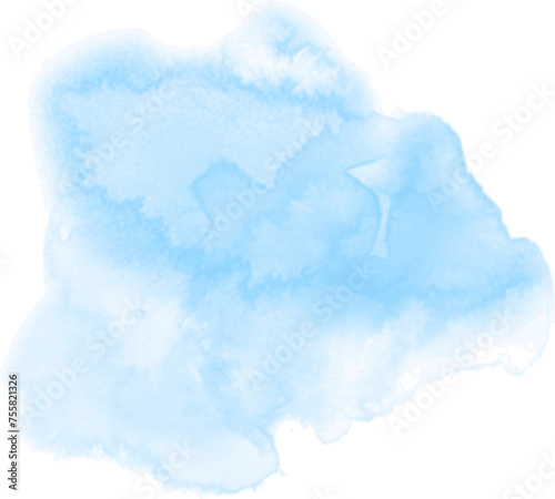 Abstract watercolor blot painted background. Vector isolated illustration. Blue sky