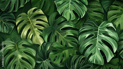 vibrant wallpaper of Channel the tropical vibes of the Monstera plant to infuse your designs with a sense of exotic allure.